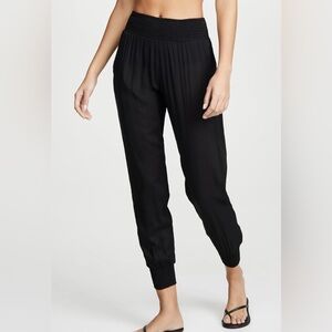 Women's Black Smocked Waist Pants